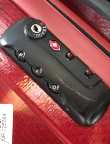 Samsonite コスモライト ロック破損修理（形状違い代用品交換）