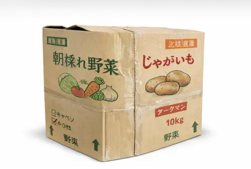 2~3枚の段ボールを継ぎ足して梱包